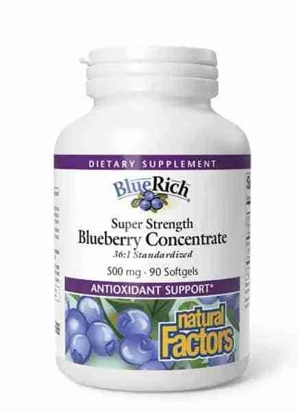Natural Factors Super Strength Blueberry Concentrate 90 Softgels