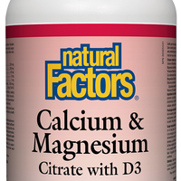 Natural Factors Calcium & Magnesium Citrate with D3 Plus Potassium, Zinc & Manganese 210bonus