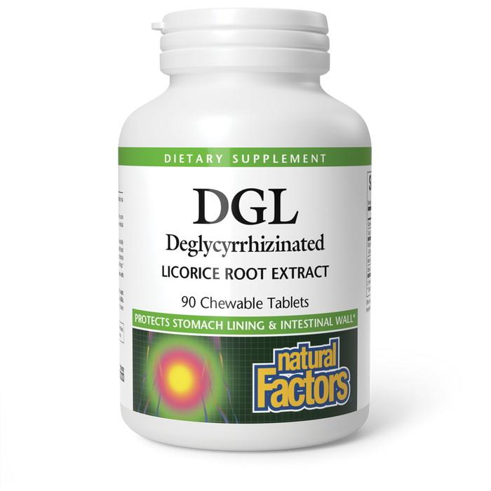 Natural Factors DGL (Deglycyrrhizinated Licorice Root) 90 Chewables
