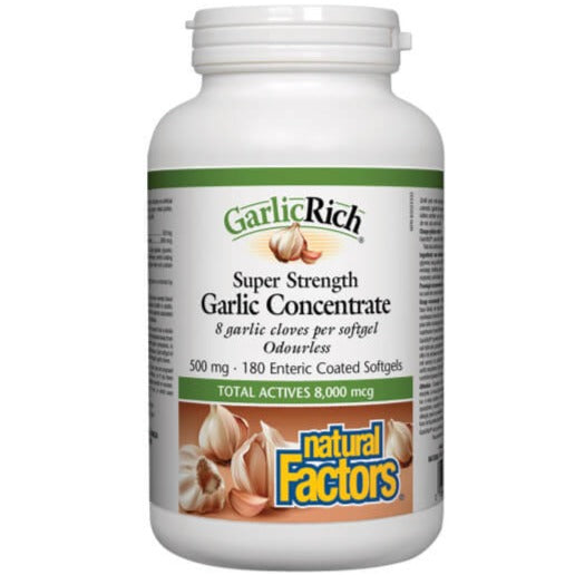 Natural FactorsGarlic Rich Super Trength Garlic Concentrate 500mg 180 Softgels