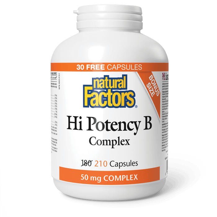 Natural Factors - Hi Potency B Complex (50 mg complex) 210 Capsules