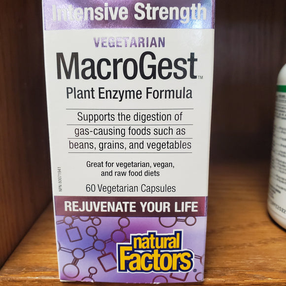 Natural Factors Vegeterian MacroGest Plant Enzyme Formula (Intensive Strength) 60 Vegecaps