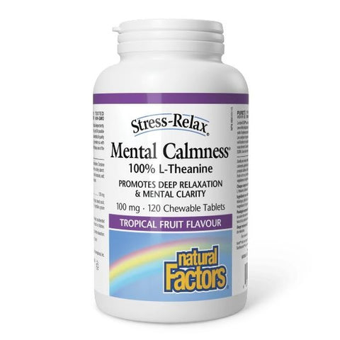 Natural Factors - Stress-Relax Mental Calmness ( L-Theanine 100mg) 120 Chewables