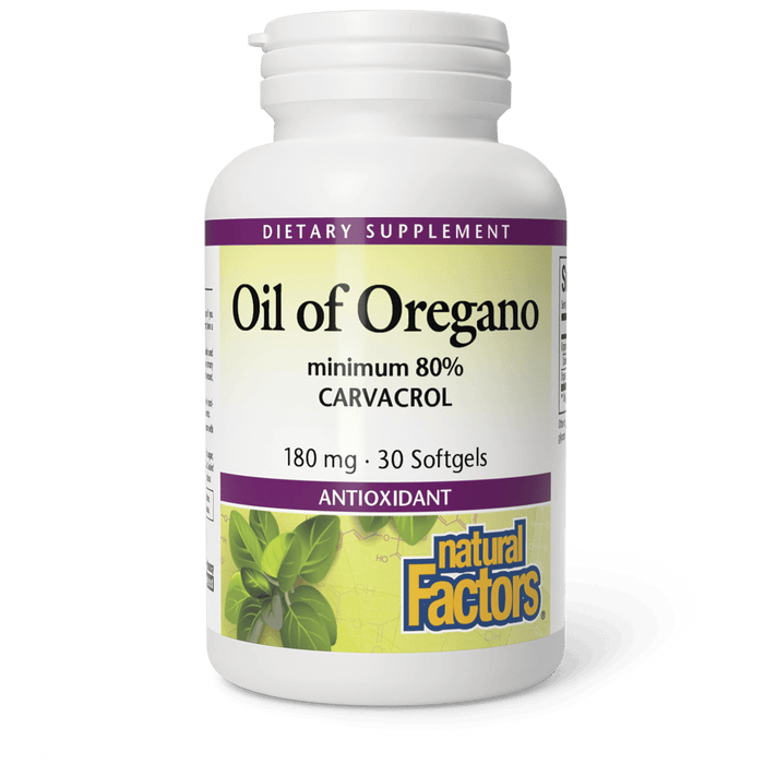 Natural Factors - Oil of Oregano (Minimum 80% Carvacrol) 180mg 30 Softgels