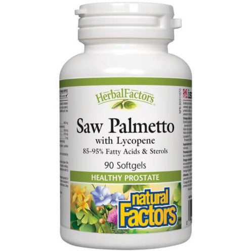 Natural Factors - Saw Palmetto with Lycopene (85-95% Fatty Acids & Sterols) 90 Softgels