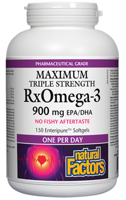 Natural Factors Maximum Triple Strength RxOmega-3 150 Softgels