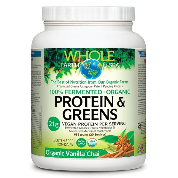 Whole Earth & Sea 100% Fermented Organic Proteins & Greens (Vanilla Chai) 656g