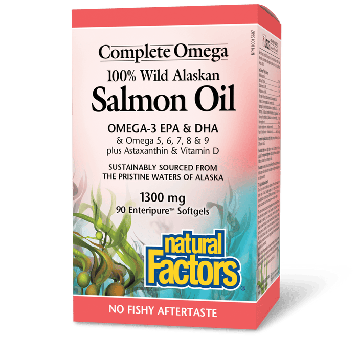 Natural Factors 100% Wild Alaskan Salmon Oil Omega-3 EPA & DHA 210 Softgels