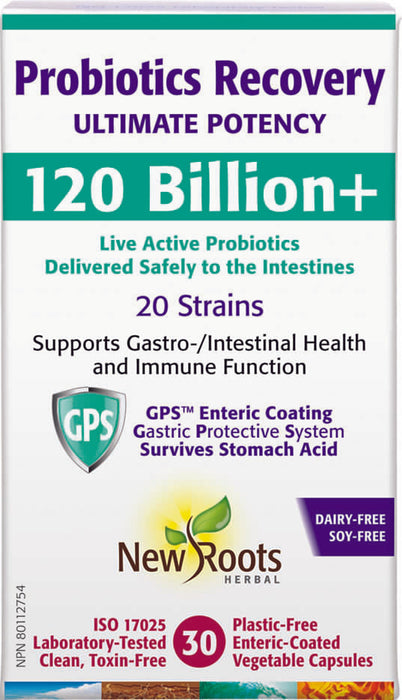 New Roots Probiotics Recovery Ultimate Potency (120Billion) 30 Vegecaps