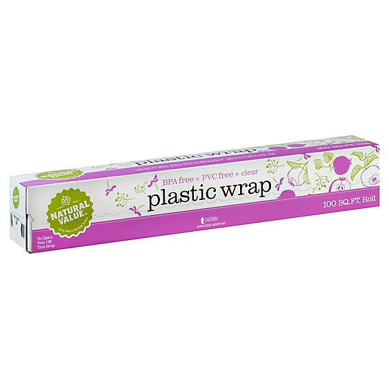 Natural Value Plastic Wrap - Clear, BPA Free, PVC Free 100 Sq Ft