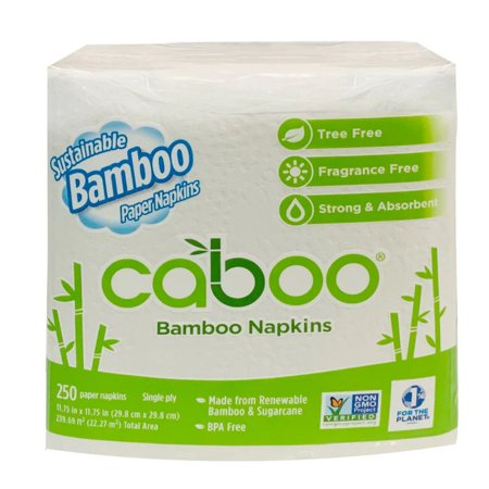 Caboo 100% Bamboo and Sugarcane Paper Napkins 250sheets