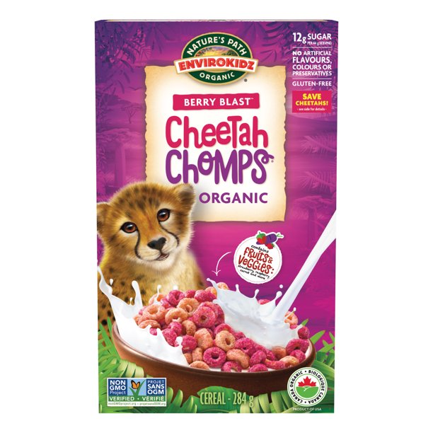 Nature's Path Envirokidz Organic Cereal - Cheetah Chomps - Berry Blast 325g