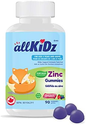 Allkidz Zinc Gummies For Kids 10mg Mixed Berries 90 gummies