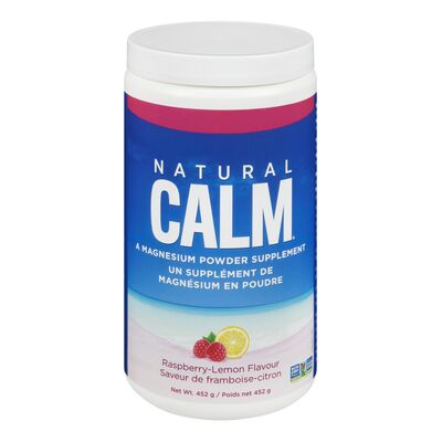 Natural Calm Ionic Magnesium Citrate Powder Organic Raspberry Lemon 452g