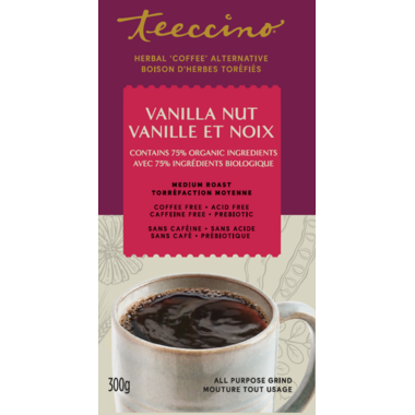 Teeccino Vanilla Nut Herbal Coffee Alternative - Naturally Caffeine Free 300g