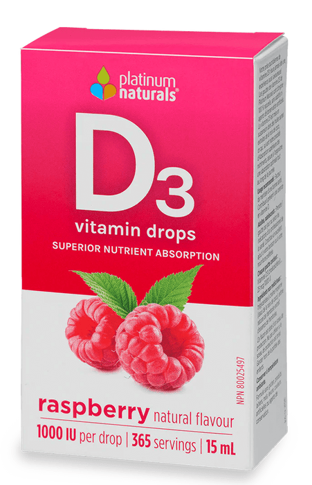 Platinum Naturals - Vitamin D3 Drops (Rasberry Natural Flavour) 15ml