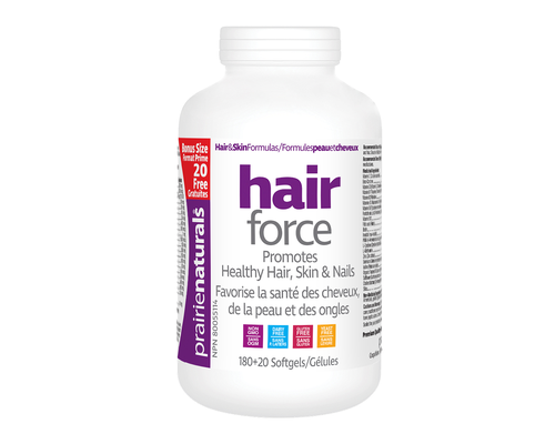 Prairie Naturals Hair Force Promotes Healthy Hair, Skin & Nails 180+20 Softgels