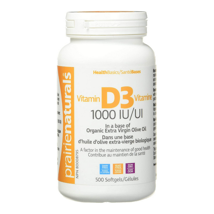Prairie Naturals - Vitamin D3 1000IU 500 Softgels