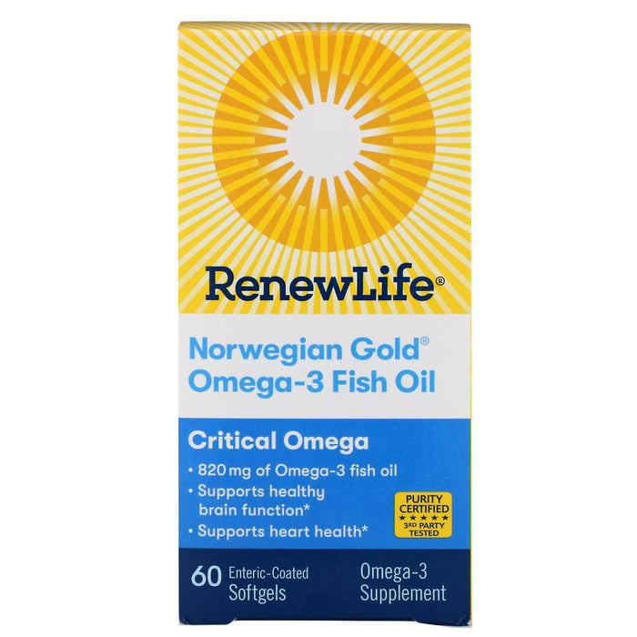 RenewLife Critical Omega Norwegian Gold Fish Oil 60 Capsules