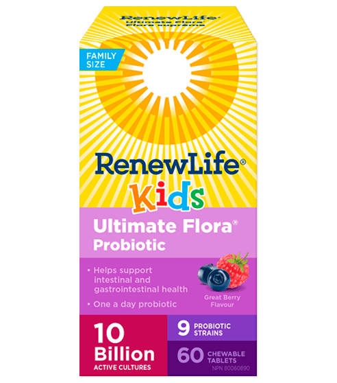 RenewLife Kids Ultimate Flora Probiotic (10Billion) 60 Chewables