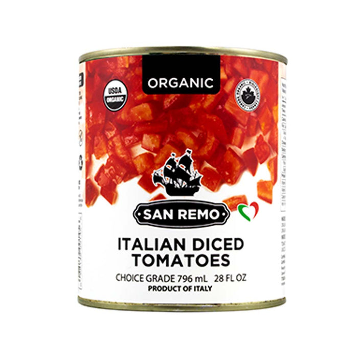 San Remo Organic Canned Tomatoes - Italian Diced Tomatoes 796ml
