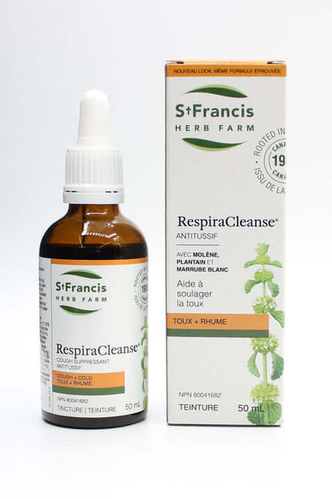 St. Francis - Respira Cleanse Cough Sepressant (with Mullein, Plantain & Horehound) 50ml