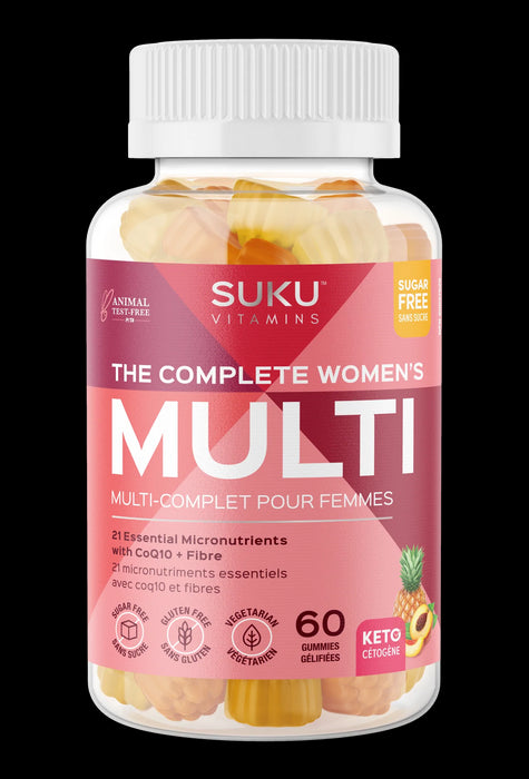 SUKU The Complete Women Multivitamins with Co Q10 and Fiber (Naturally Flavoured Peach and Pineapple) 60gummies