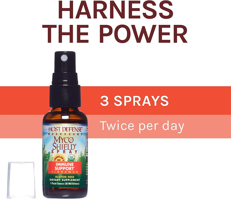 Host Defense Mushrooms Myco Shield Immune Support Spray - Cinnamon 30ml
