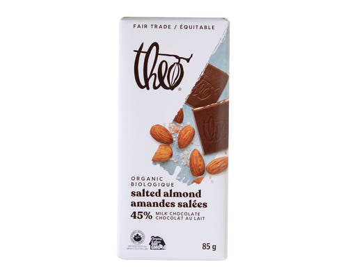 Theo Organic Chocolate Bars - Salted Almond Milk 85g