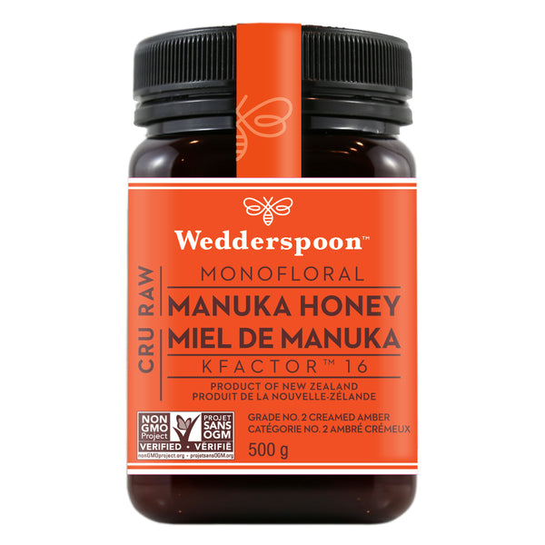 Wedderspoon Monofloral Raw Manuka Honey K Factor 16 500g