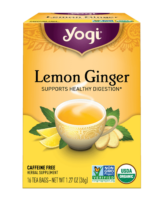 Lemon Ginger Yogi Herbal Teas - Organic 16 Tea Bags