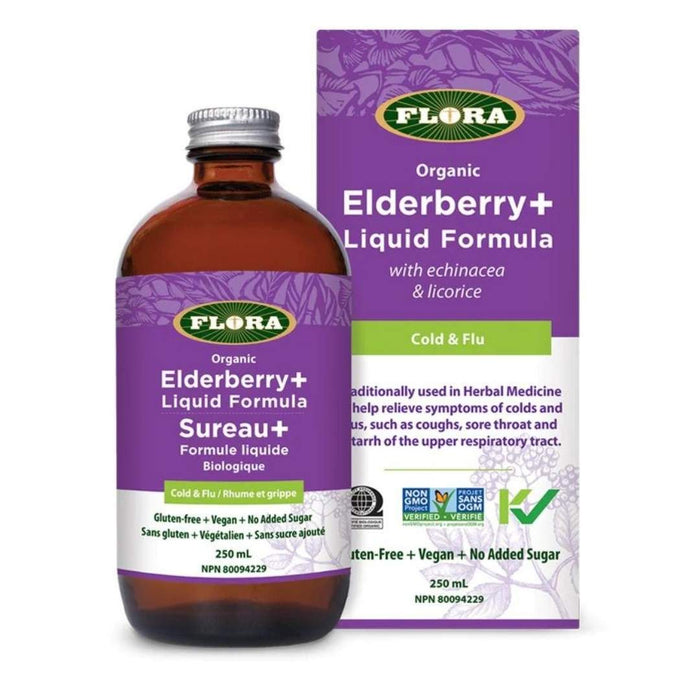 Flora - Elderberry+ Liquid Formula (with Echinacea & Licorice) 250ML