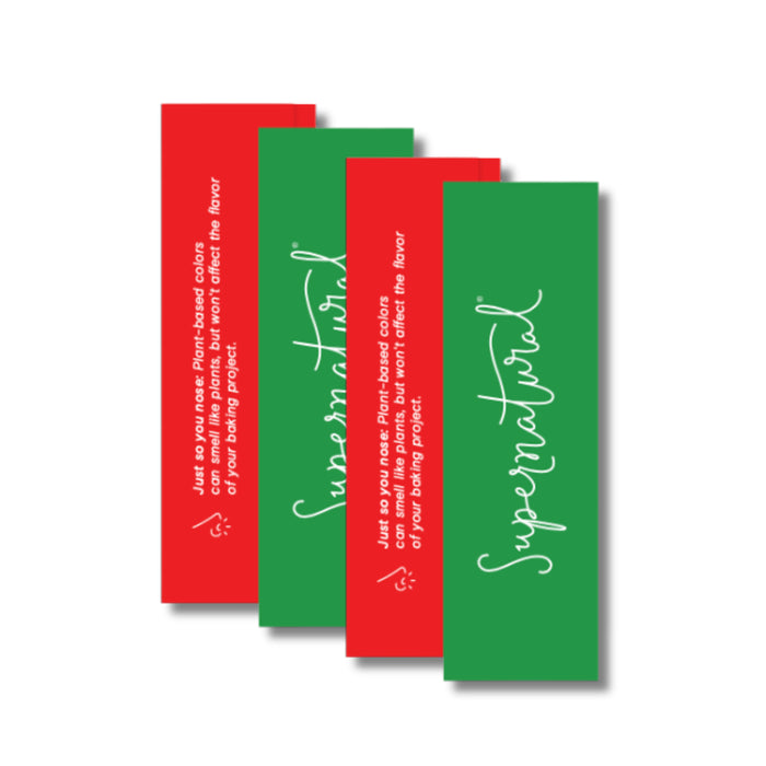 Supernatural 100% Plant-Based Christmas Food Coloring – Vibrant Natural Colors (4 x— 2g Packets) 4-2g. packets