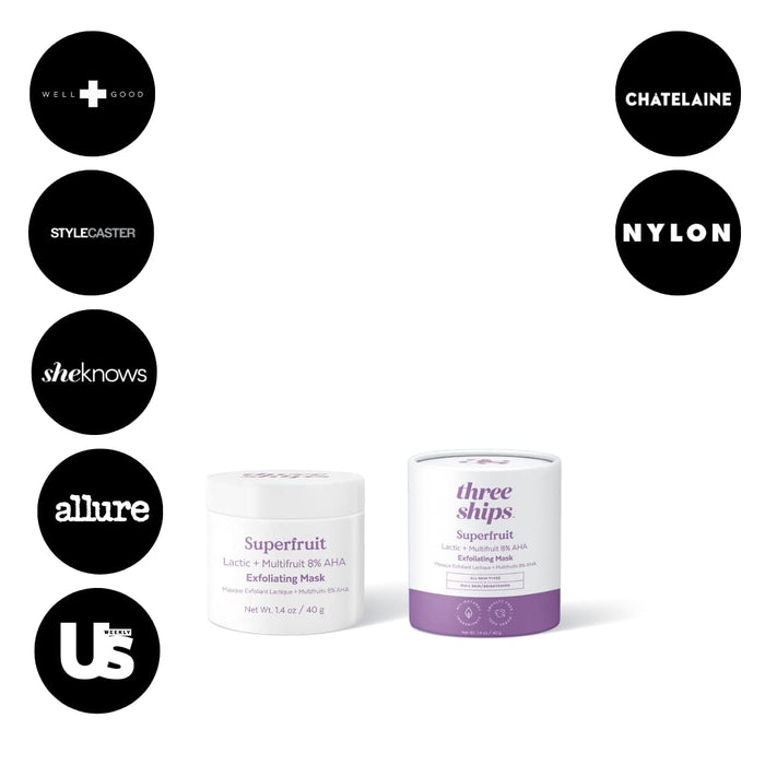 Three Ships Superfruit Lactic + Multifruit 8% AHA Exfoliating Mask  40g
