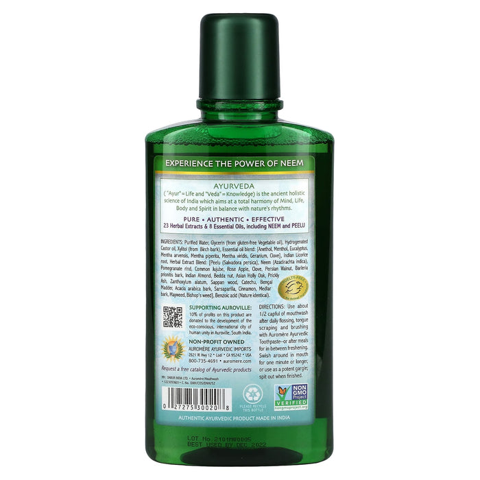 Auromere Ayurvedic Mouthwash with Neem & Peelu 473ml