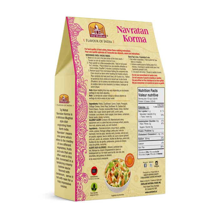 Taj Mahal Flavour of India; Navratan Korma (Vegetable Medley in a Creamy Sauce) 285g
