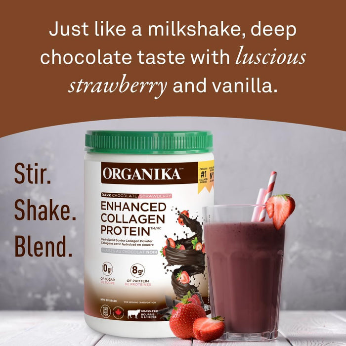 Organika Enhanced Collagen Protein Dark Chocolate/Strawberry Flavour 252g