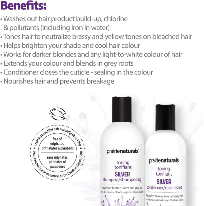 Prairie Naturals Silver Shampoo - for Blonde & Grey Hair 500ml