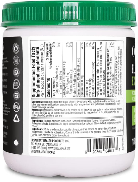 Organika Electrolytes Extra Strength Lemon Lime Flavour  180g
