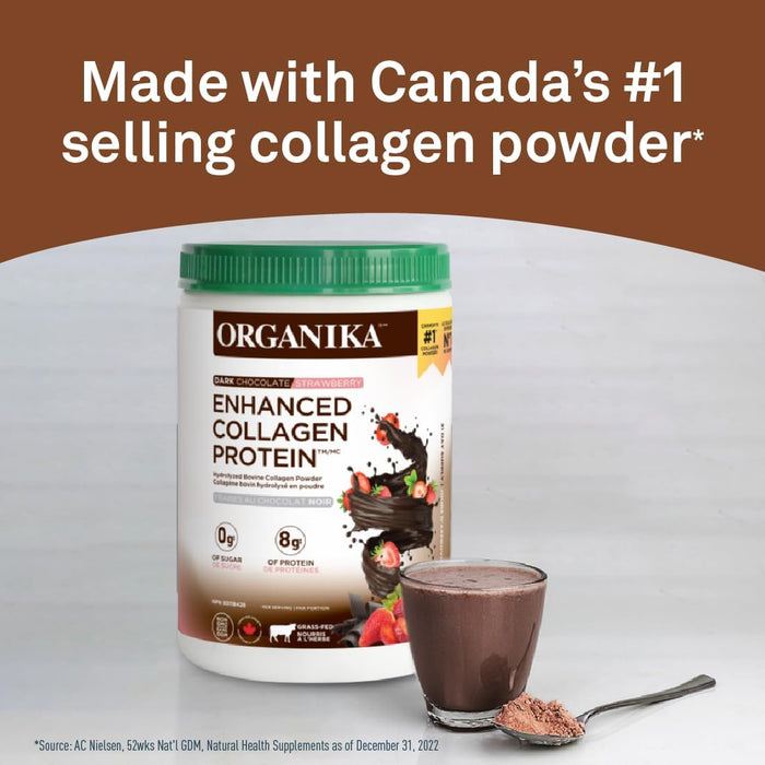 Organika Enhanced Collagen Protein Dark Chocolate/Strawberry Flavour 252g
