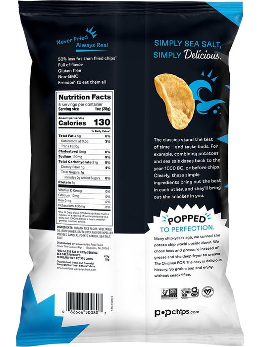 Popchips Original Gluten Free Popped Potato Snack, Sea Salt 142g
