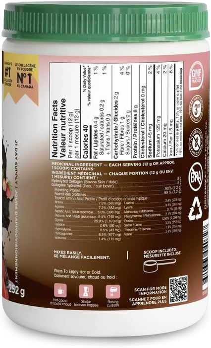 Organika Enhanced Collagen Protein Dark Chocolate/Strawberry Flavour 252g
