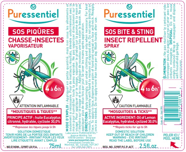 Puressentiel SOS Bite & Sting Insect Repellent Spray (75ml) 75 ml
