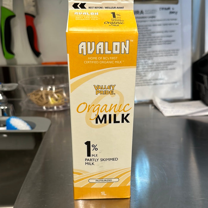Avalon Valley Pride 1% Milk Organic 1L