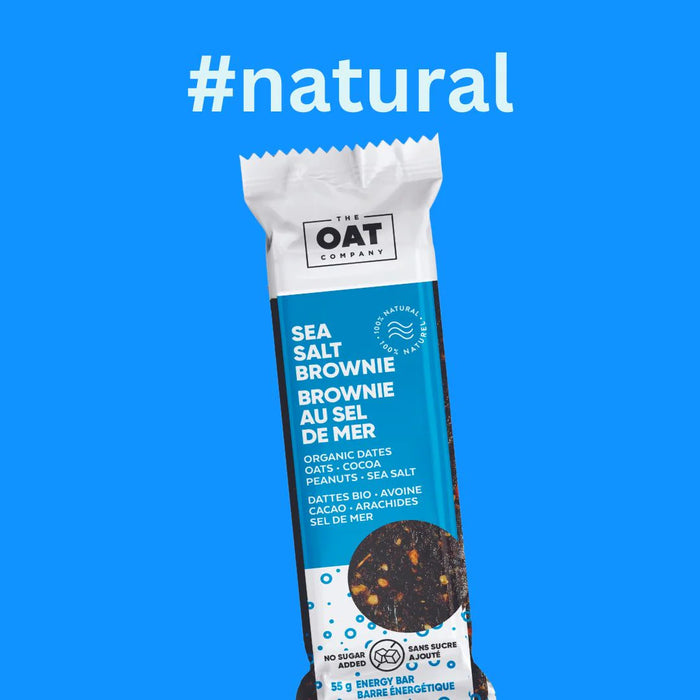 The Oat Company Sea Salt Brownie Energy Bar with Organic Dates, Oats, Cocoa, Peanuts, Sea Salt 55g