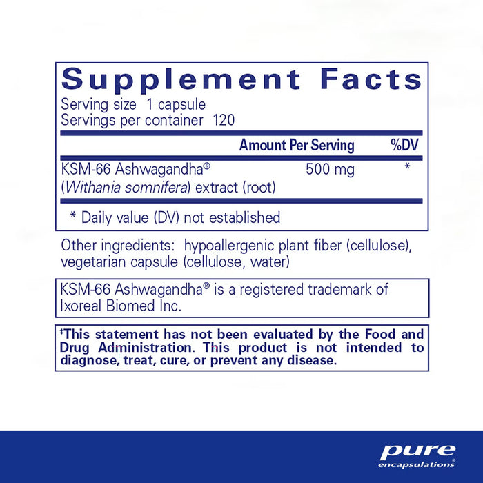 Pure Encapsulations Ashwagandha – Adaptogenic Stress Support (120 Capsules)