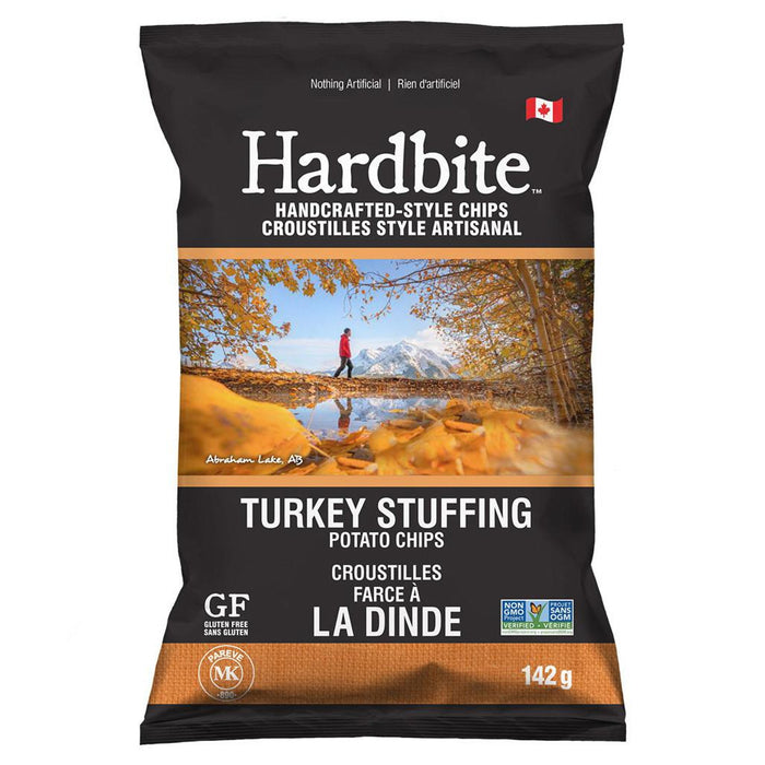 Hardbite Turkey Stuffing Potato Chips – Limited Edition, Gluten-Free (142g)