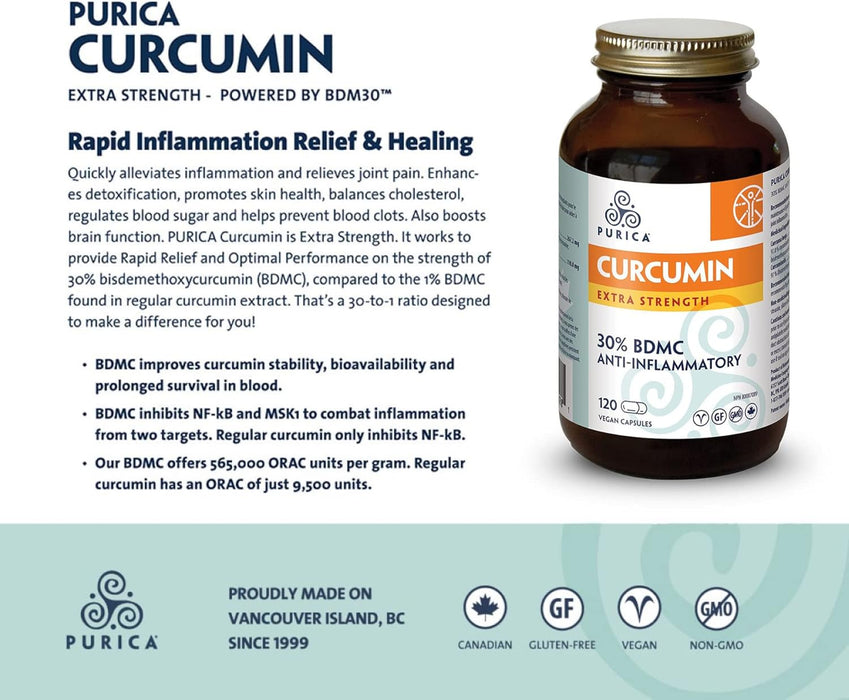 Purica Curcumin BDM50 Extra Strength – Anti-Inflammatory Support (30 Capsules) 30cps