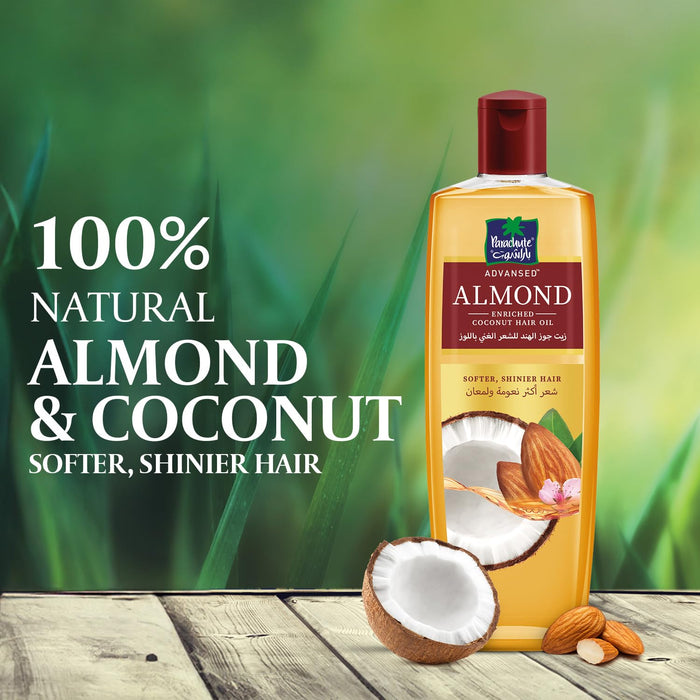 Parachute Coconut & Almond Hair Oil – Smooth & Moisturizing Hair Care (300ml)