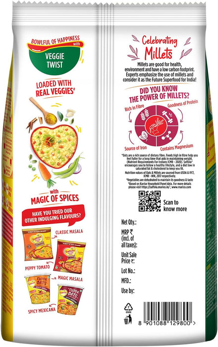 Saffola Oats Veggie Twist – Flavourful Instant Oats (500g)